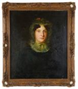 Mid 19th c. Brit. School 'Portrait of woman', oil on canvas