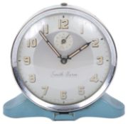 A 1950s Smith blue enamel alarm clock