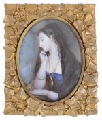 Early 19th century Brit. School portrait miniature of a young woman
