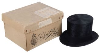 An early 20th century Gentleman's Christys' London Imperial black silk top hat