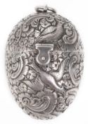 A Victorian silver egg shaped sewing etui