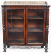 A Regency mahogany glazed dwarf cabinet bookcase