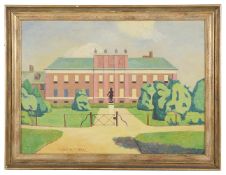 Elwin Hawthorne (Brit., 1905-54) 'Kensington Palace', oil on board