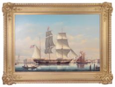 Salvatore Colacicco (Brit./Italian) American man o'war Peeress in sail