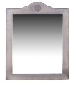 A George V engine turned silver dressing table mirror