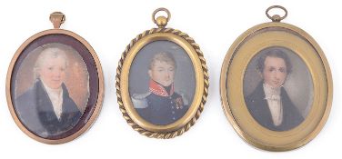 Three early 19th century portrait miniatures