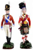 Two Sitzendorf porcelain models of soldiers