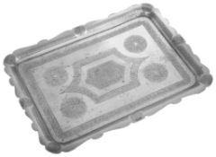 A North African Islamic rectangular white metal tray