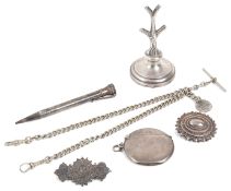 A small collection of silver vertu and jewellery