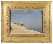 Late 19th c. Brit. School 'Sand dunes', oil on board