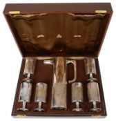 'Churchill Centenary' pitcher and six goblets designed by Alex George Styles