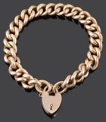 A rose coloured curb link bracelet