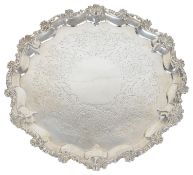 A Victorian silver waiter