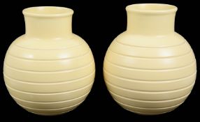 A pair Wedgwood buttermilk vases designed by Keith Murray c.1930 (2)