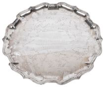 A contemporary silver presentation salver