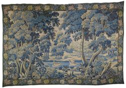 A large contemporary French Point de L'Halluin verdure tapestry wall hanging