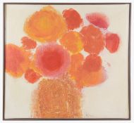 Julio Micheli (1937-2014, Costa Rica) 'Red flowers on white'