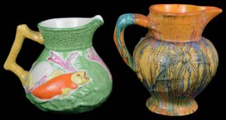 A Clarice Cliff Art Deco Delecia Dragon jug; one other (2)