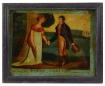 A Regency reverse glass mezzotint, published June 17 1807