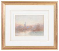 Frederick Edward Joseph Goff (British,1855-1931) 'Salisbury Cathedral', watercolour