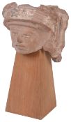 A pre-Columbian Mayan terracotta head fragment