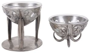 Two Liberty & Co Tudric pewter bowls designed by Archibald Knox No. 0276 and No. 0286 c.1905 (2)