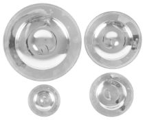 A matched graduated set of four silver armada dishes (4)