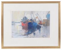 John Tookey (British, b.1947) 'Winter Afternoon, Mistley Quay', pastel