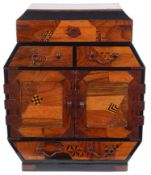 A late 19th century Japanese Meiji period Hakone wear parquetry table cabinet