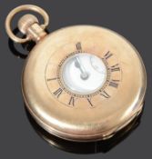 A 9ct gold half hunter pocket watch