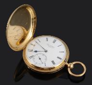 A Victorian 18ct gold full hunter pocket watch
