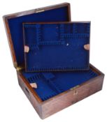 An Edwardian Army and Navy brass bound oak canteen