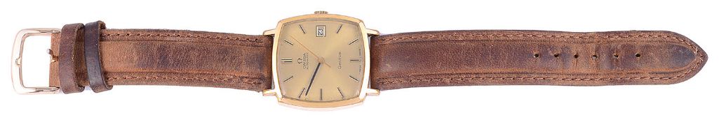 A 1970s gentleman's Omega gold plated wristwatch