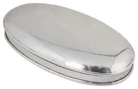 A late Victorian silver oval tobacco box
