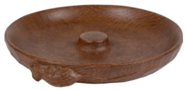 A Robert 'Mouseman' Thompson of Kilburn oak circular pipe ashtray