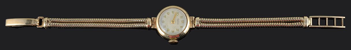 A 9ct gold Audax ladies bracelet watch