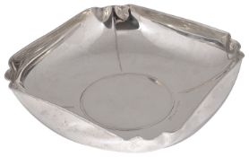 A contemporary Italian .925 silver square dish