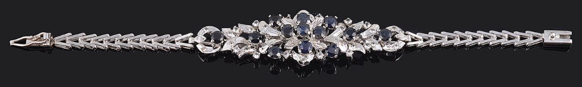 A Continental contemporary sapphire set bracelet