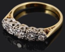 A five stone diamond set ring