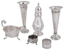 A collection of Edwardian and later silver