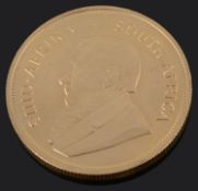 A South African 1 oz fine gold full Krugerrand, 1974