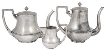 An early 20th century Italian .800 silver tea and coffee pot together with a near matching milk jug