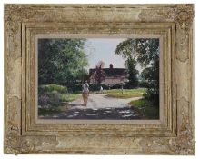 Clive Madgwick R.B.A. (1934-2005) 'Assington Green, near Newmarket'