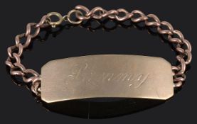 A 9ct gold identity bracelet