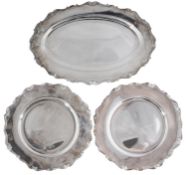 A set of three early 20th century Italian .800 silver serving dishes