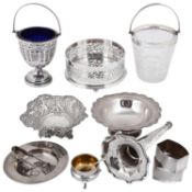 A collection of Victorian and later silver and silver plated items