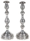 A pair of George V silver Sabbath candlesticks