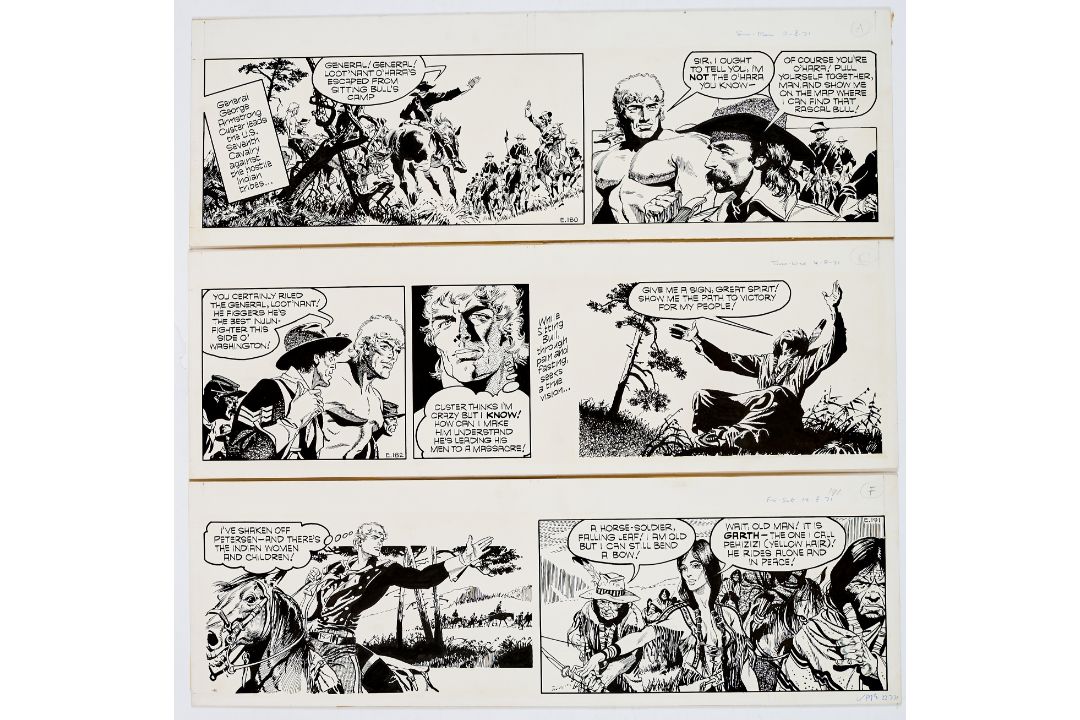 Garth: 3 original artworks (1971) by Frank Bellamy from the Daily Mirror 2nd/4th/14th August 1971.