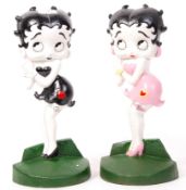 TWO BETTY BOOP CAST IRON DECORATIVE DOORSTOP FIGURES