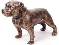 20TH CENTURY BRONZE EFFECT CAST IRON PITBULL STATUE